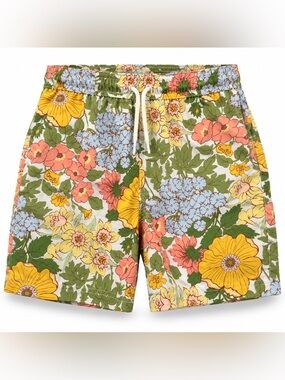 Janie and Jack Boys Floral Swim Trunks Size 12 Lined Beach Pool Vacation Shorts